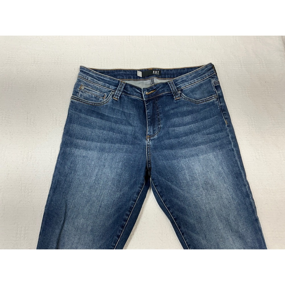 Kut from the Kloth‎ Women Size 10 Medium Wash Skinny Ankle Jeans Notched